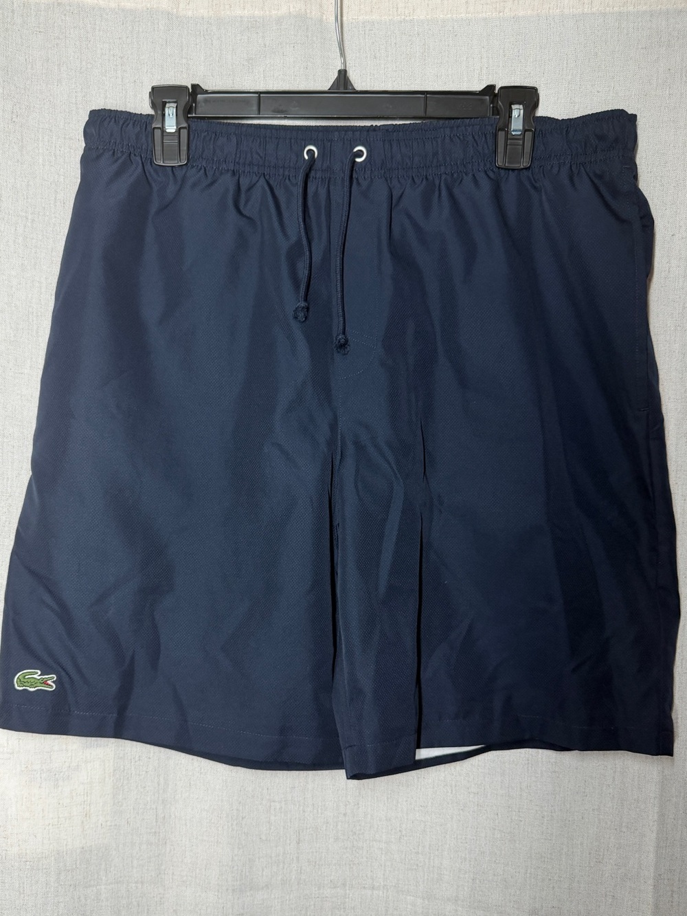 Lacoste Men's Navy Drawstring Shorts with Green Logo